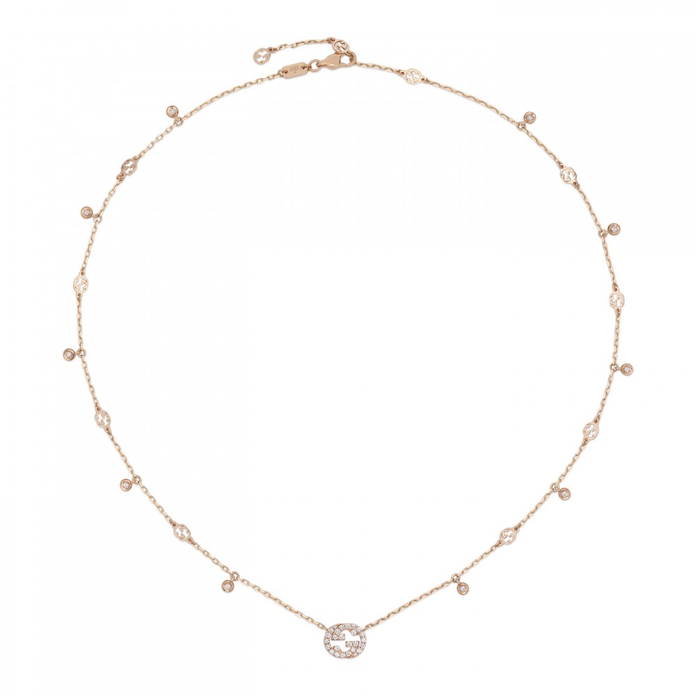 Gucci Interlocking G Necklace in Pink