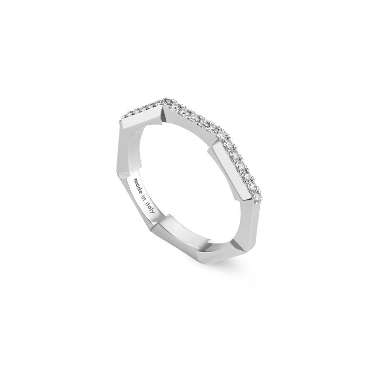 Gucci Link To Love Diamond Band in White Gold