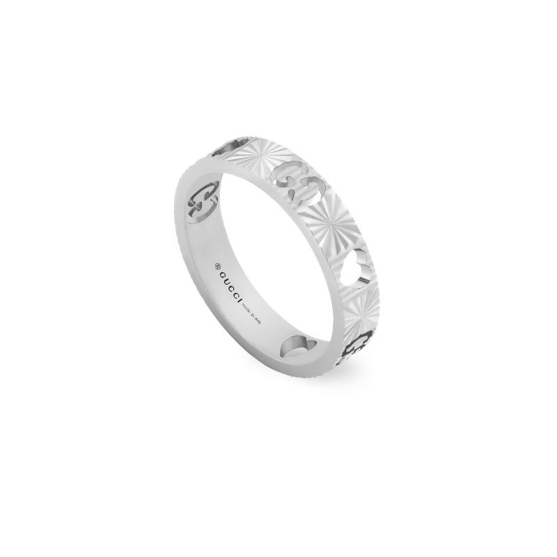 Gucci Icon Heart Ring in White Gold