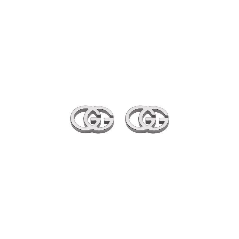 Gucci GG Running Earrings in White Gold