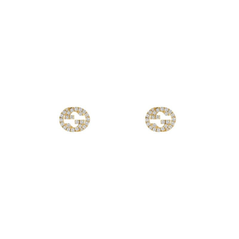 Gucci Interlocking G Gold and Diamond Earrings