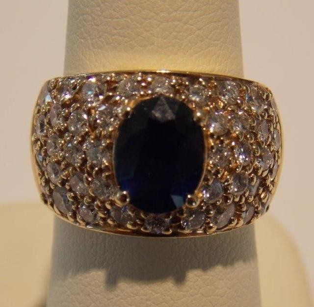 14K Sapphire Diamond Ring