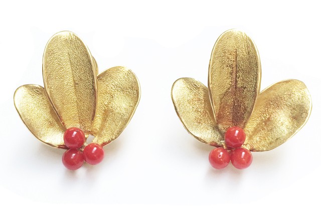 18K Coral Earrings