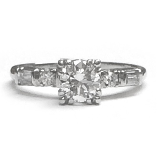 Round Diamond Fancy Ring in Platinum