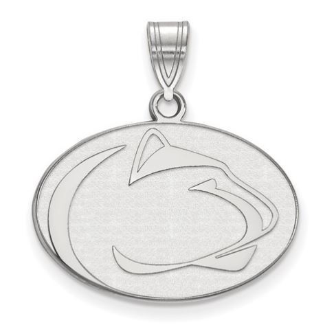Penn State 10k White Gold Lion Head Pendant Medium