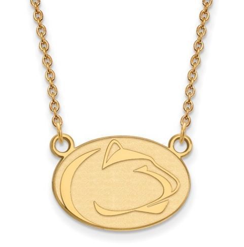Penn State 10k Yellow Gold Lion Head Necklace Small
