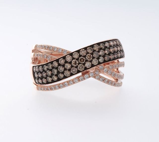 Cognac and White Diamond Ring By Effy