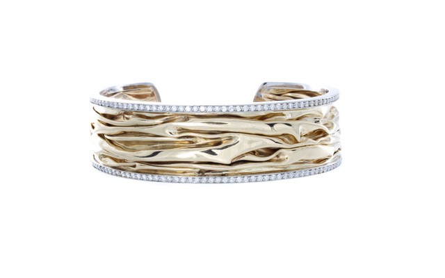 Two-Tone Diamond Cuff Bracelet