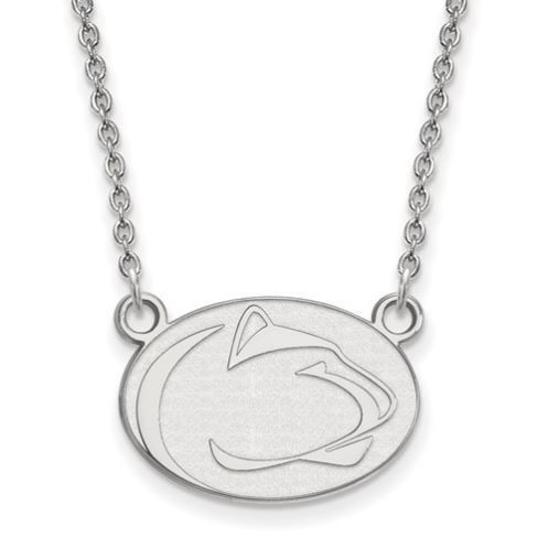 Penn State 14k White Gold Small Lion Head Necklace
