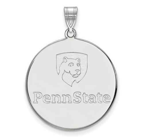 Penn State Logo 14k White Gold Extra Large Disc Pendant