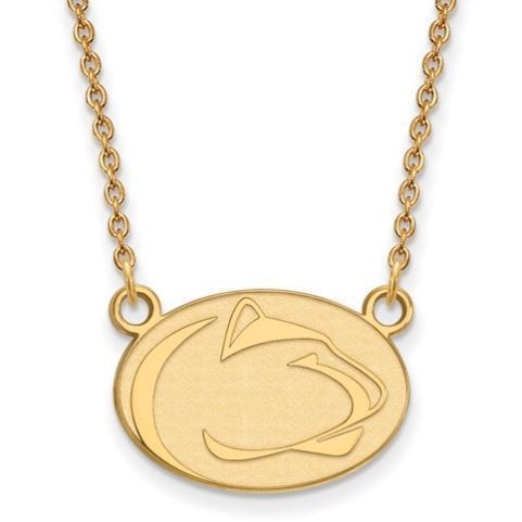 Penn State 14k Yellow Gold Lion Head Necklace Small