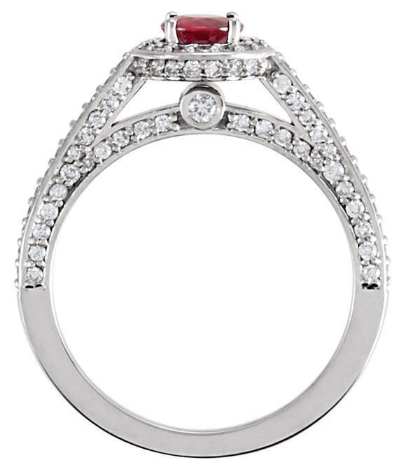 14kt White Gold Ruby & 5/8 CTW Diamond Ring