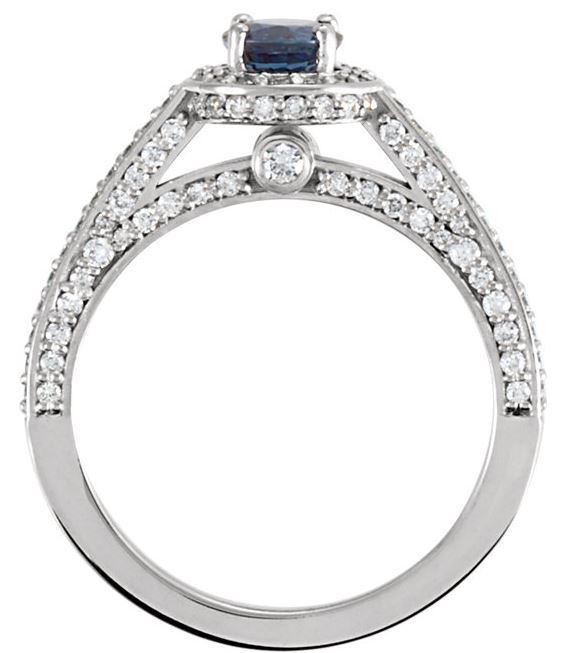14kt White Gold Sapphire & 5/8 CTW Diamond Ring