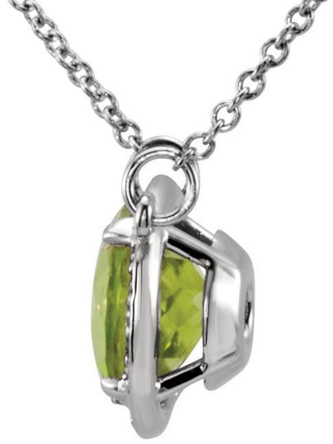 14kt White Gold Peridot & .05 CTW Diamond 16
