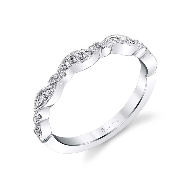 Vintage Inspired Stackable Diamond Band