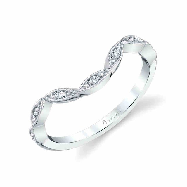 Marquise Shaped Curved Diamond Band