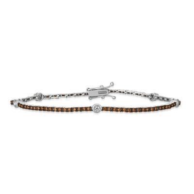 LeVian 1 1/5 ctw Chocolate and Vanilla Diamond Bracelet in Vanilla Gold