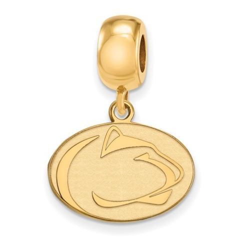Penn State Gold Plated Sterling Silver Dangle Lion Head Charm