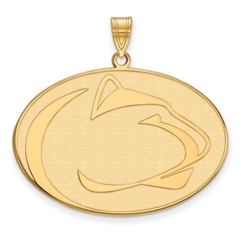 Penn State Gold Plated Sterling Silver Extra Large Lion Head Pendant