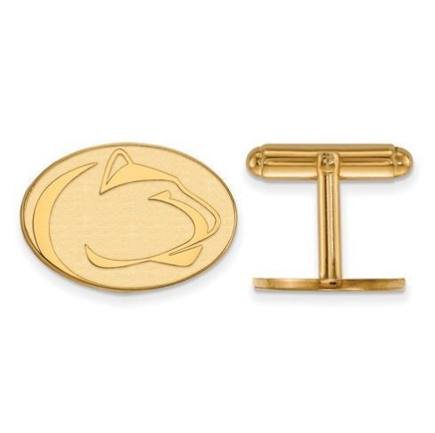Penn State Gold Plated Sterling Silver Lion Head Cuff Links