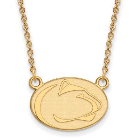 Penn State Gold Plated Sterling Silver Lion Head Pendant Small