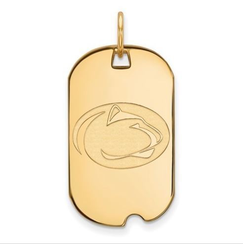 Penn State Gold Plated Sterling Silver Small Dog Tag