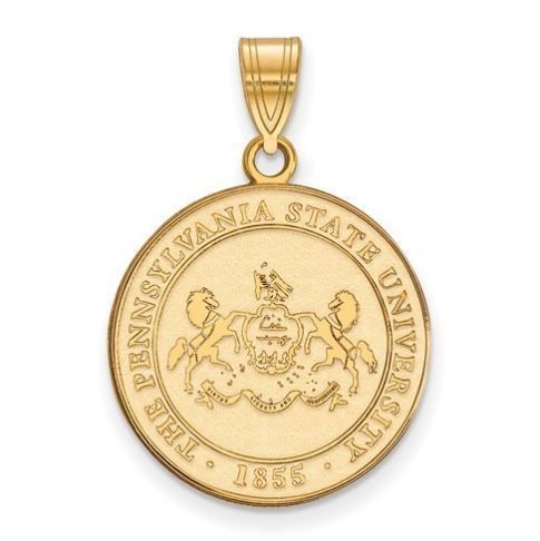 Penn State Gold Plated Sterling Silver Seal Pendant Large