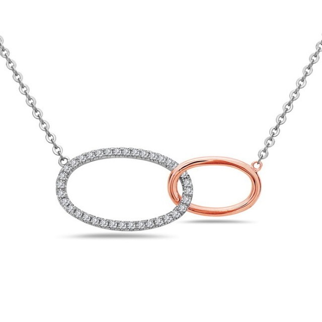 Diamond Linked Oval Pendant