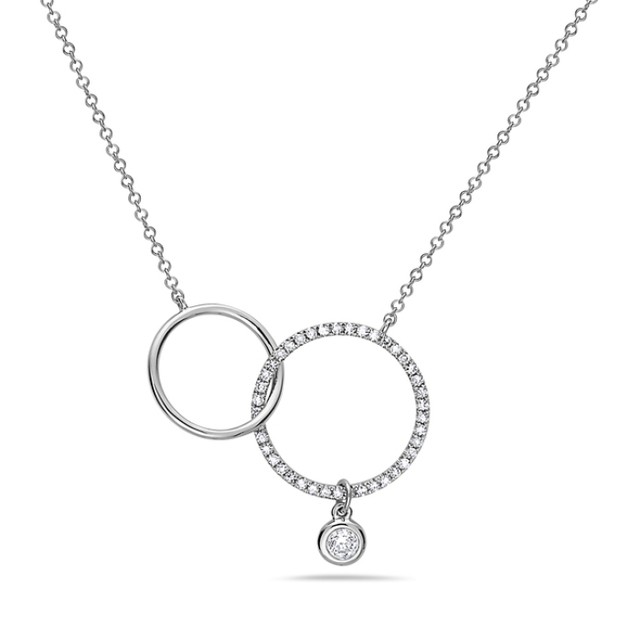 Diamond Linked Circles Dangle Pendant