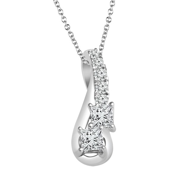 5/8 ct Two Diamond Necklace