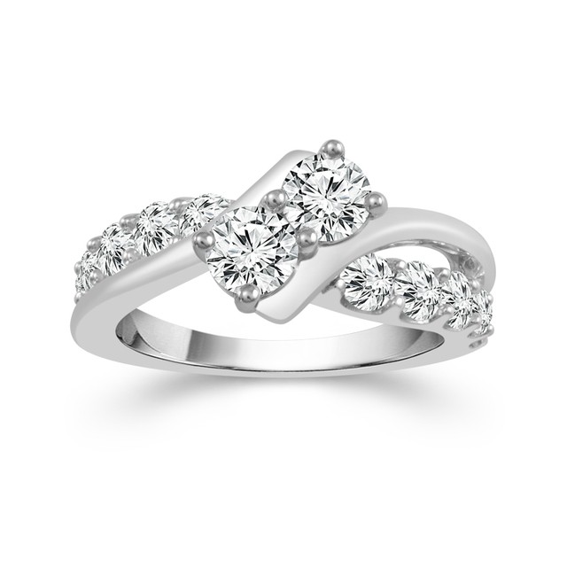Two Diamond Ring 14K, 2 ct