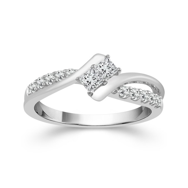 Princess Cut 1/2 ct Two Diamond Ring