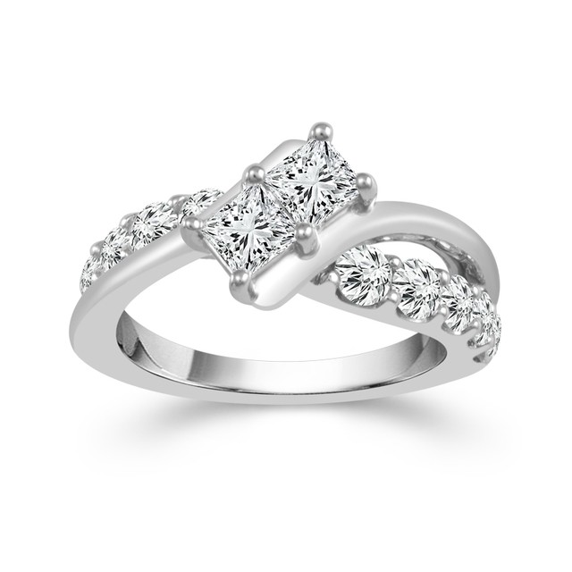 Princess Cut 2 ct Two Diamond Ring