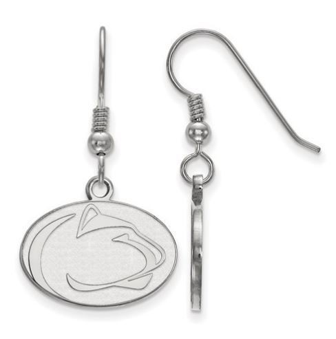 Penn State Sterling Silver Lion Head Small Dangle Earrings