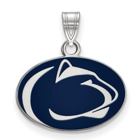 Penn State Sterling Silver Enameled Lion Head Charm Small