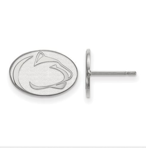 Penn State Lion Head Sterling Silver Post Earrings Extra Small