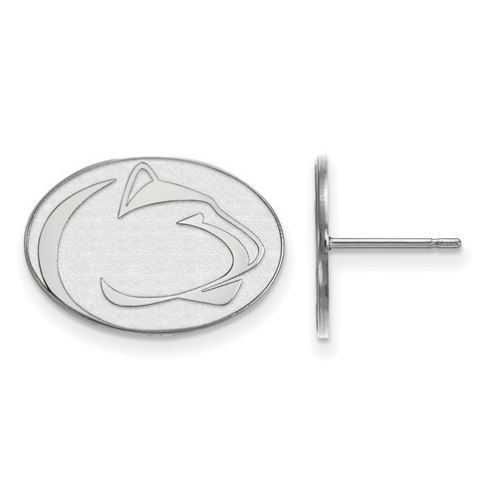 Penn State Sterling Silver Lion Head Small Stud Earrings
