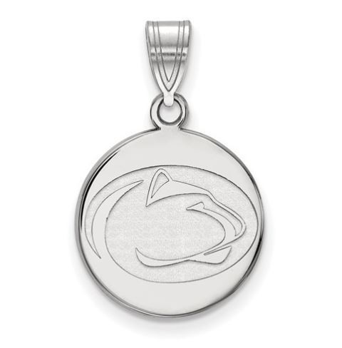 Penn State Sterling Silver Lion Head Disc Pendant