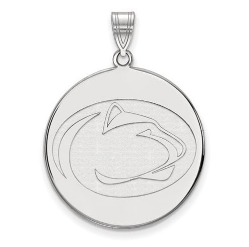 Penn State Sterling Silver Lion Head Disc Charm Large