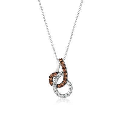 LeVian 14K Vanilla Gold® Pendant with Chocolate Diamonds® 1/3 cttw and Vanilla Diamonds® 1/4 cttw