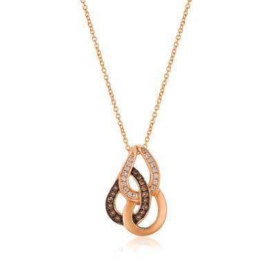 LeVian 14K Strawberry Gold® Pendant with Chocolate Diamonds® 1/6 cttw and Vanilla Diamonds® 1/10 cttw