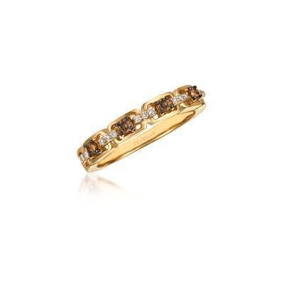 LeVian 14K Honey Gold Ring with Chocolate Diamonds® 1/5 cttw and Vanilla Diamonds® 1/15 cttw