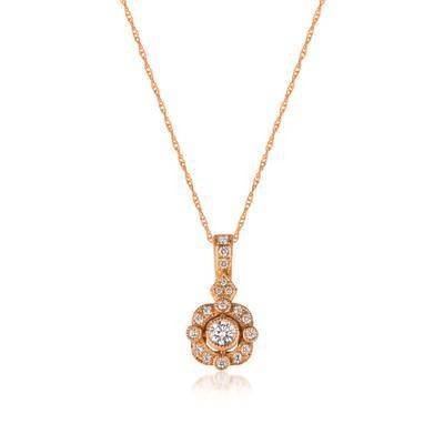 LeVian Vanilla Diamond® 1/4 cttw Pendant set in 14K Strawberry Gold®
