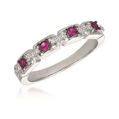 LeVian Passion Ruby and Vanilla Diamond Link Ring