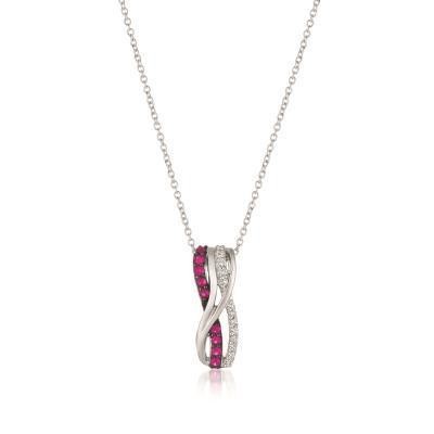 LeVian Passion Ruby and Vanilla Diamond Twisted Pendant
