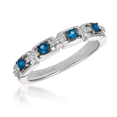 LeVian 14K Vanilla Gold® Blueberry Sapphire 1/5 cttw Ring with Vanilla Diamonds® 1/15 cttw
