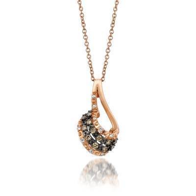 LeVian 14K Strawberry Gold® Pendant with Chocolate Diamonds® 1/8 cttw and Vanilla Diamonds® 1/20 cttw