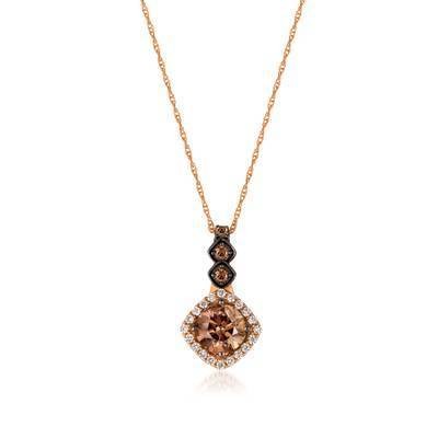LeVian 14K Strawberry Gold® Pendant with Chocolate Diamonds® 3/4 cttw and Vanilla Diamonds® 1/10 cttw