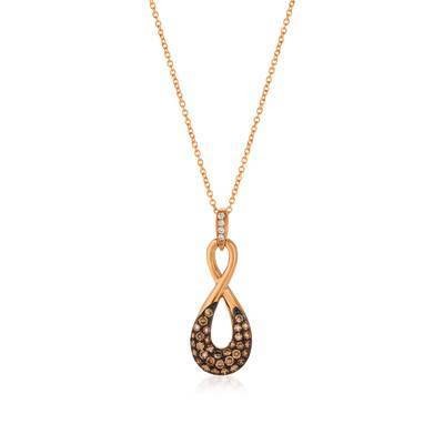 LeVian 14K Strawberry Gold® Pendant with Chocolate and Vanilla Diamonds®