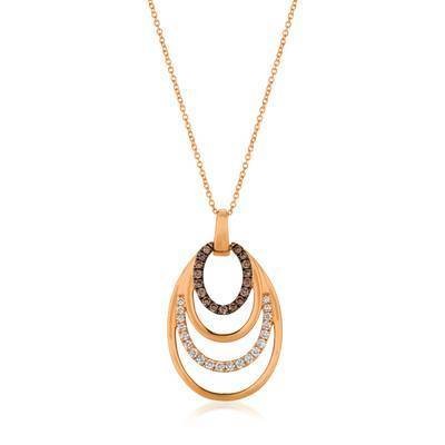 LeVian 14K Strawberry Gold® Pendant with Vanilla Diamonds® 1/4 cttw, Chocolate Diamonds® 1/5 cttw